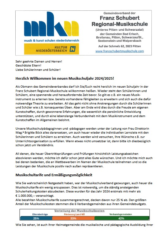 Elternbrief für den Schulbeginn
