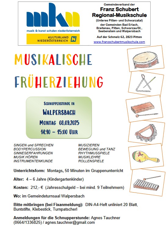 Musikalische Früherziehung in Walpersbach